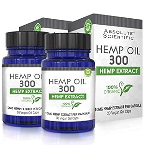 Absolute Nutrition Hemp Oil Capsules 2 Pack 60ct – 100% Organic Hemp Capsules – Rich in Omega Fatty Acids 3 6 9 – Grown and Made in USA – with MCT Oil