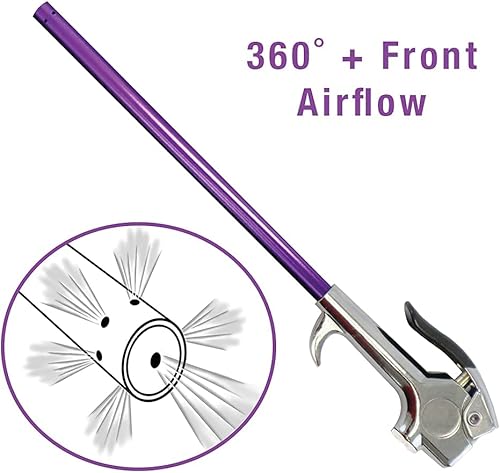 Miniatura 2 de Pistola BlowBack, pistola de soplado de aire de agujero ciego, aluminio anodizado con accesorio de compresor de aire NPT de 14" - Productos