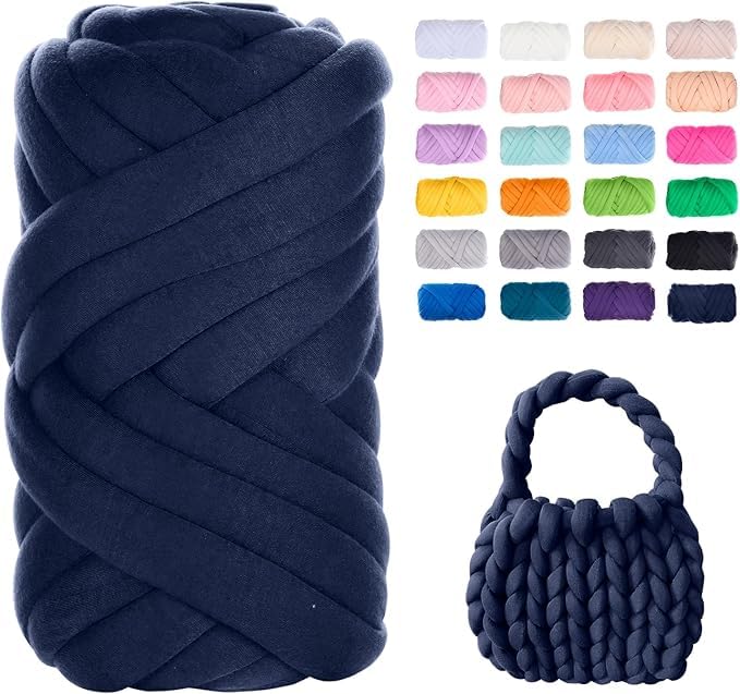 FIYSON Arm Knitting Wool 500 g/25 m, Chunky XXL Wool for Hand Knitting, Chunky Yarn Tubular Yarn, Crochet Wool, Bulky Arm Knitting Icelandic Wool, for Beginners, Blankets, Bag, Hand Knitting Yarn