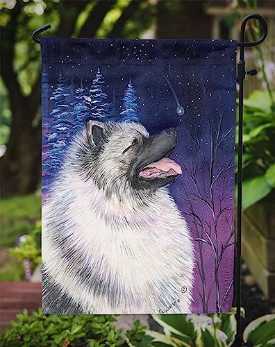 Drapeau de jardin Keeshond Starry Night taille S multicolore pour extérieur