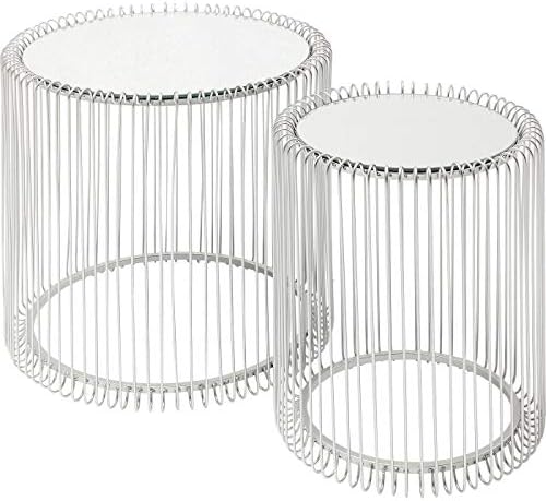 Kare Design Coffee Table Wire White (2/Set)