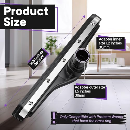Image of Replacement Floor Tool Compatible with ProTeam 101446 E-Z Glide Backpack Vacuum,Compatible with Hoover C2401, 14 inch Multi-Surface Brush for Commercial Cleaner(1 Pack,Rubber Squeegee)