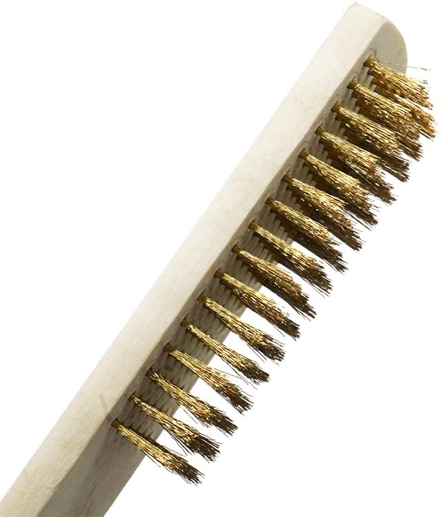 1pc/2pcs Dental Lab Material Copper Brush Lceaning Burnishing Brush with Wooden Handle for Dental Burs and Dental Product Tool (Color : 1pc)