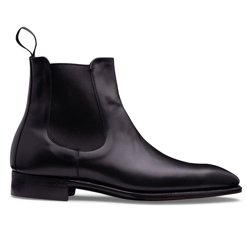 Cheaney Men's Handcrafted Godwin Chelsea Boot in Black Calf Leather 8.5 Medium