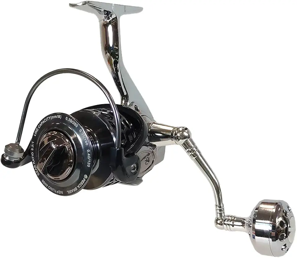 Pesca Brasil, Molinete Neptuno Collection 6000, 6 Rolamentos Para Todo Tipo De Pescaria Com Alto Impacto, Carretel Aliviado, Sofisticação E Leveza, Feito Em Aço E Alumínio