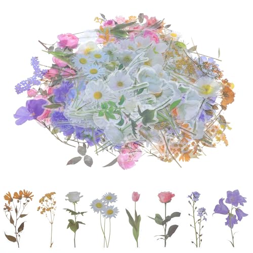 Oruola 160 pegatinas de flores para álbumes de recortes, plantas y bricolaje