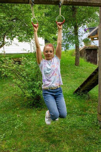 Anneaux de gymnastique enfants réglables pour s'amuser dans le jardin emwe