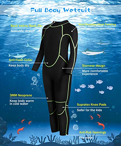 image for Greatever Kids Wetsuit 3mm Neoprene Thermal Swimsuit Long Sleeve UV Pr