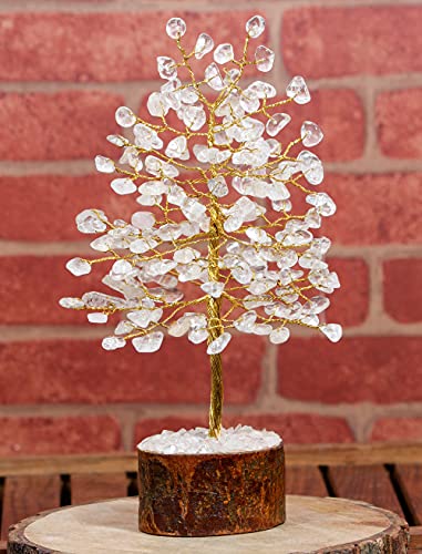 Image of ZAICUS Clear Quartz Crystal Tree of Life Feng Shui Bonsai 7-8 Inch
