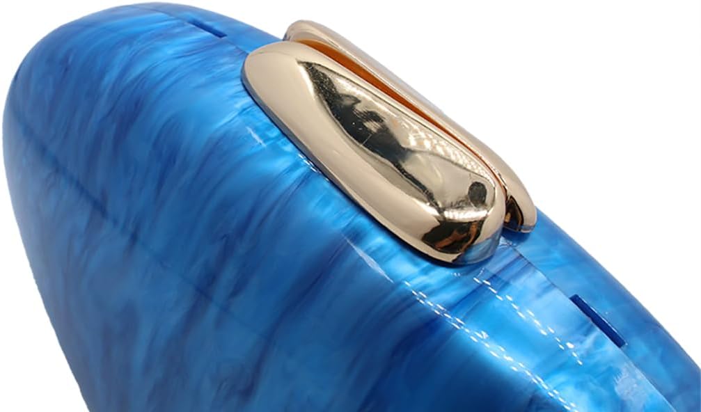 Shell Acrylic Beaded Purse Egg Shape Evening Clutch Oval Handbag for Women Wedding Party Shoulder Bag - Image 7