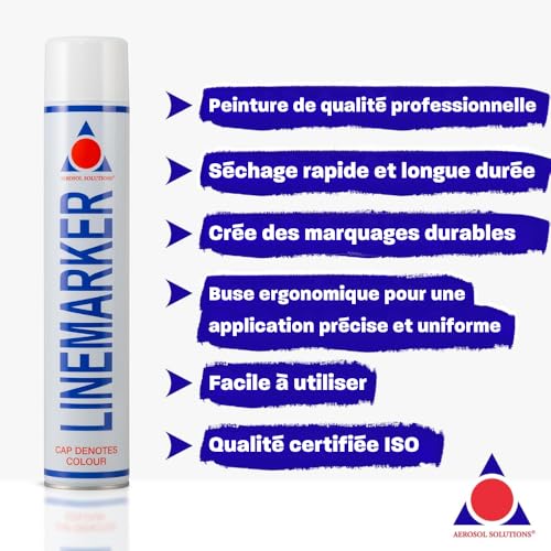 Image of Aerosol Solutions Line Marker White 26 Oz | Athletic Field Marking Paint, All Purpose Striping Paint | Perfect for Sports Fields, Pavement, Grass & Construction (Pack of 2)
