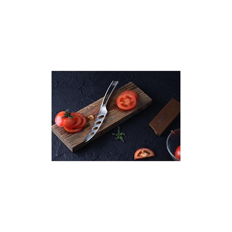 Cangshan TN1 Series 1021882 Swedish 14C28N Steel Forged 5-Inch Tomato/Cheese Knife and Wood Sheath Set