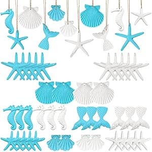 Tuanse 40 Stück Weihnachts-Harz Meerestier Ornamente