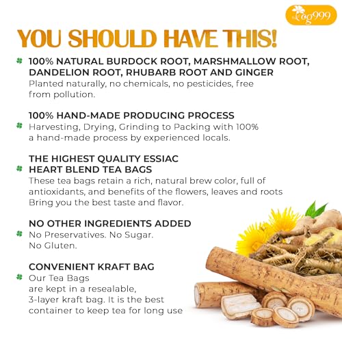 Image of TOG Premium 60 Essiac Tea Bags - Rene's and Ojibwe - Original 4-Herb Formula Since 1922, 100% Natural & Pure, Caffeine-Free, No Additives or Preservatives, Non-GMO, Plant-Based & Vegan