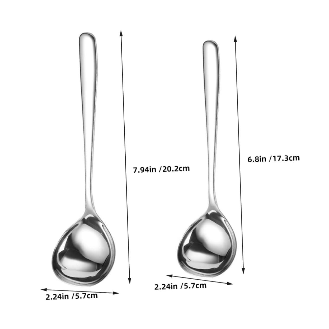 Cabilock 2pcs Stainless Steel Serving Spoon Thickened Head Soup Ladles Ergonomic Design for Buffet Home Kitchen and Party Use Versatile and Silverware