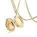 U7 Colgante de Medalla para Mujer Collar del Tono Oro con Cadena...