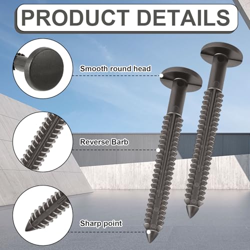 Image of Blulu 18 Pcs 3 Inch Vinyl Shutter Fastener Window Panel Peg Lok Pin Pegs Screws Shutter Spikes Anchor (Musket Brown)