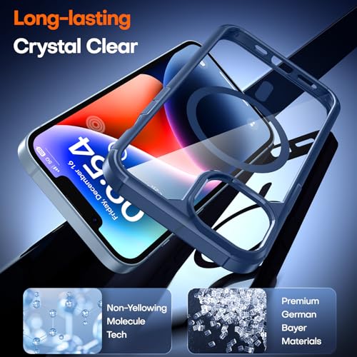 Image of TAURI for iPhone 14 Case, Compatible with MagSafe, Blue