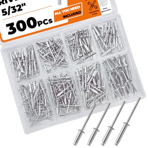 Body Pop or Click Noise at Rear When Driving Over Bumps at Slow Speeds - 2014-2016 Chevrolet Malibu 6 300 PCS 5/32' Blind Rivets, Aluminum Pop Rivet Kit, 4 Sizes Assortment โ 1/4 5/16 3/8 1/2 Lengths, Dome Head, Open-End, Steel Mandrel