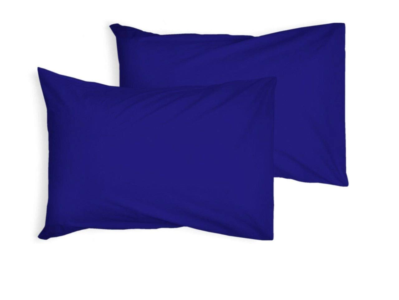 2X PILLOW CASE LUXURY CASES POLY COTTON 48cm X 74CM PAIR PACK PILLOWCASE (Royal)