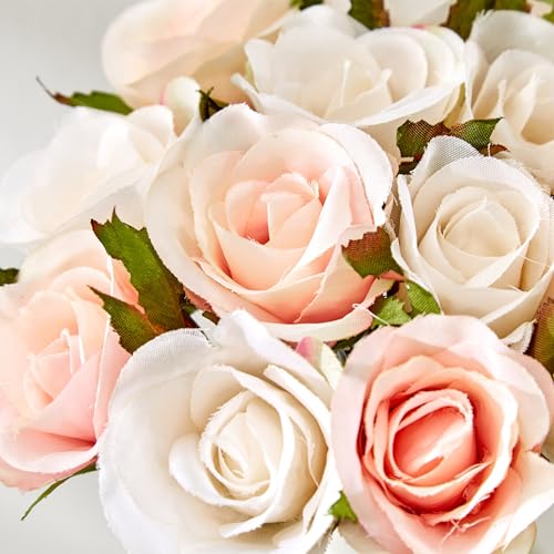 Image of Home Centre Botanical Bunch Set of 15 Artificial Rose Bouquet - 25cm