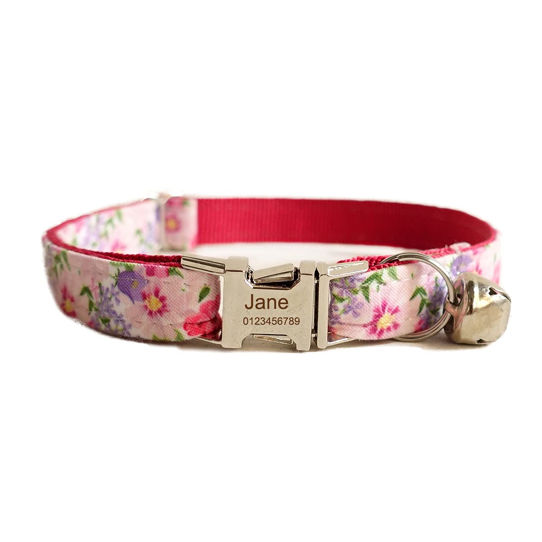 Personalized Cat Collar with Bell,Customize Engraved Pet Name and Phone Number for Small Puppy Kitten