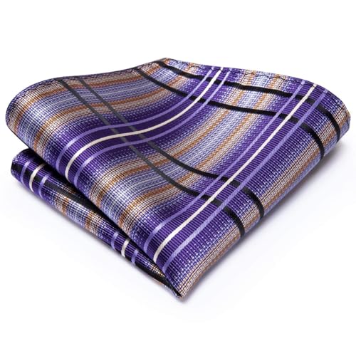 Image of Dubulle Silk Ties Set for Men Formal Paisley Striped Necktie Pocket Square Cufflinks 3PCS Sets Wedding Business Party