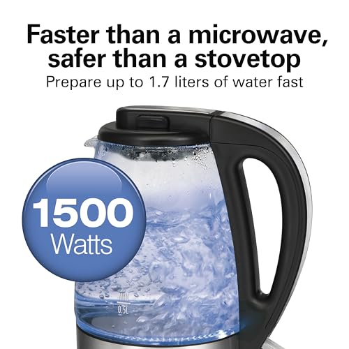 Hamilton Beach Glass Electric Kettle, 1.7 Liter Capacity, R40869 (Renewed) by Hamilton Beach - Image 2