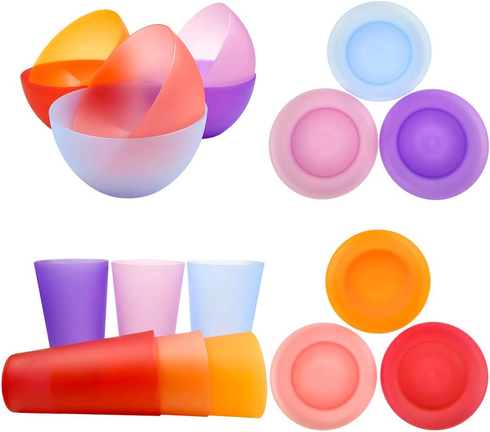 Plastic Dinnerware Unbreakable Plastic Tumblers, Bowls