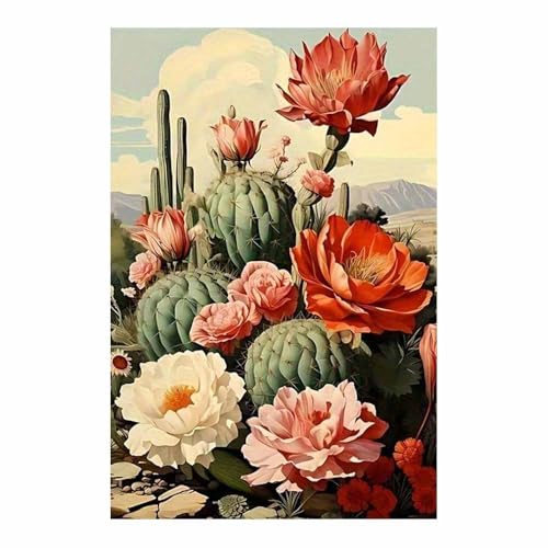 Tableau decoration murale vert de cactus pour habiller un mur vide