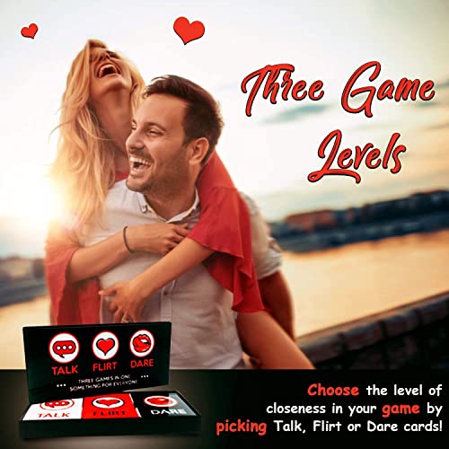 Image of Awestuffs Fun Games & Game Night Party Games for Couples - Talk Flirt Dare (3 in 1) Tabletop Game