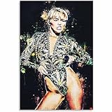 LIULAG impression sur toile 50x70cm Sans cadre Miley Cyrus Famous Singer Décor à la maison Impressions sur toile Image de salle de bain vintage