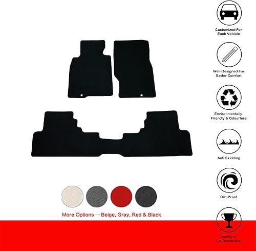 Miniatura 2 de IKON MOTORSPORTS - Tapetes de suelo de ajuste personalizado compatibles con Infiniti G37 Coupe 08-13, protección de suelo de nailon negro, alfombras