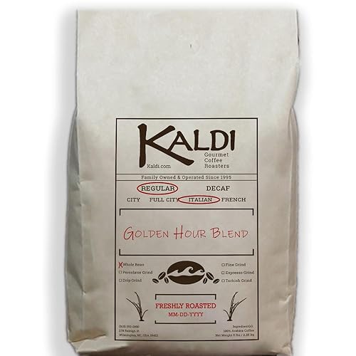 Golden Hour Blend (bolsa de 5 libras) – Café de grano entero, tostado italiano (oscuro), recién tostado a pedido – 100% café arábica