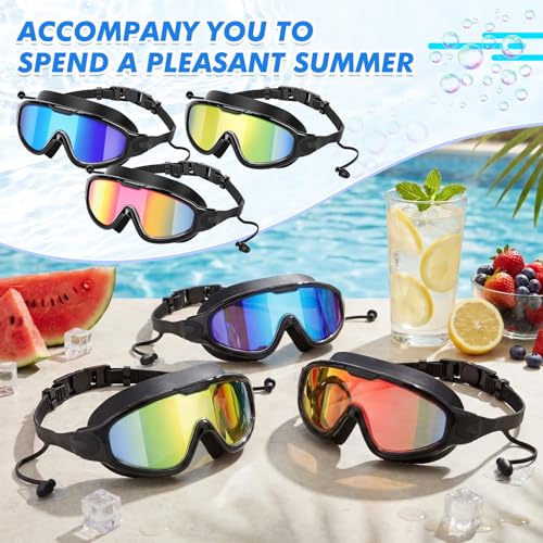 Konohan 3 Pack Adult Swim Goggles Anti Fog, Black Dazzling Lenses - image 5