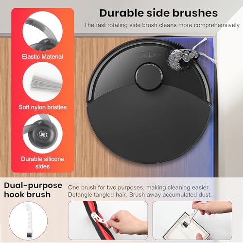 Image of 15 Pack Q10 S5 Accessories for Roborock Q10 S5, Replacement Parts Include 1 Main Brush, 4 HEPA Filter, 4 Mop Pads, 4 Side Brush, 1 Cleaning Brush and 1 Screwdriver