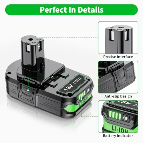 Image of 2 Pack 4.0Ah 18V Replacement for Ryobi 18V Battery and Charger Combo Compatible with Ryobi ONE+ 18 Volt Battery P108 P102 P103 P104 P105 P107 P109 P122 Cordless Power Tools