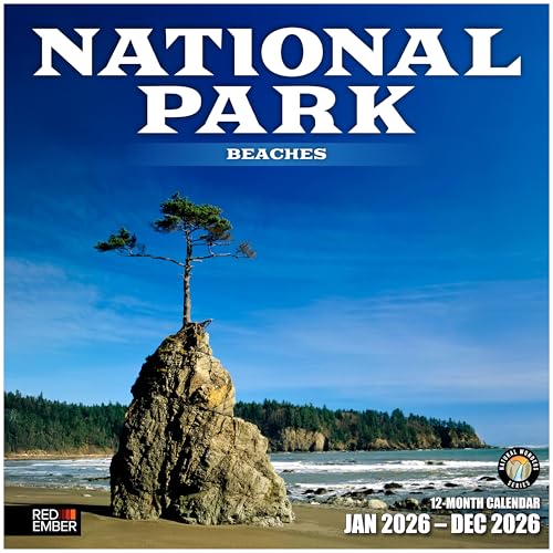 Image of RED EMBER National Park Beaches 2026 Wall Calendar 12 Month | 12 inch x 24 inch Open | Thick & Sturdy Paper | Giftable | Nature Calendar 2026
