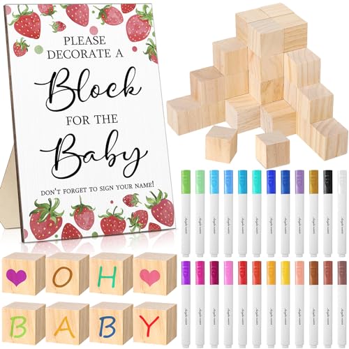 Marqueurs de peinture acrylique et kit d'animation en bois pour baby shower réussie