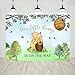 Classic Little Bear Baby Shower Backdrop Boys Blue Cartoon Bees Birthday Photo Background Decorations Newborn Baby Shower Party Cake Table Supplies 5x3ft