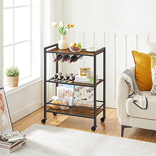 Hoobro Bar Cart For The Home, Serving Cart With Wheels, Coffee Cart, Kitchen Cart With Wine Rack And Glass Holder, Rolling Beverage Cart For Living Room, Party, Bar Bf35Tc01G1-Bf56Tc01 #TOP1