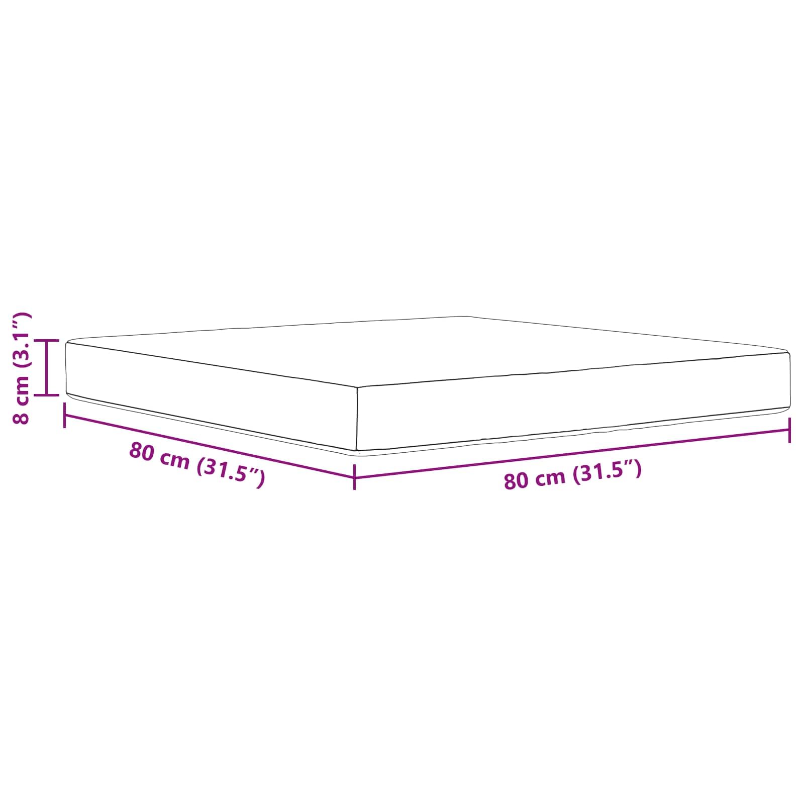 vidaXL Cuscino per divano da esterno Beige 80 x 80 x 8 cm Poliestere