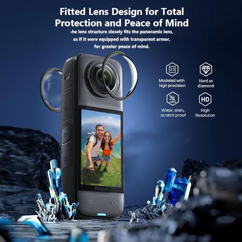 Protector de lente para Insta360 X4, cubierta protectora removible de policarbonato para lente (1 juego - 2 piezas) miniatura 3
