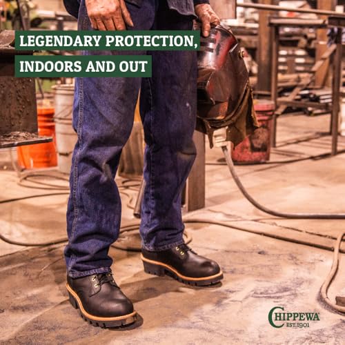Image of Chippewa Paladin 8 inch Waterproof Insulated Steel Toe Logger Boot, Men's Work Boot, Electrical Hazard, Oil & Slip Resistant, Bay Apache
