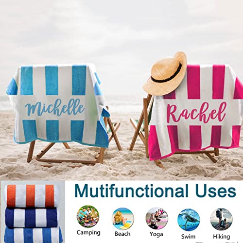 Dayofshe Personalized Name Beach Towels For Bachelorette Party-Microfiber Super Absorbent Swimming Pool Towels 30”X60” For Kids,Men,Women,Girls,Boys #TOP2