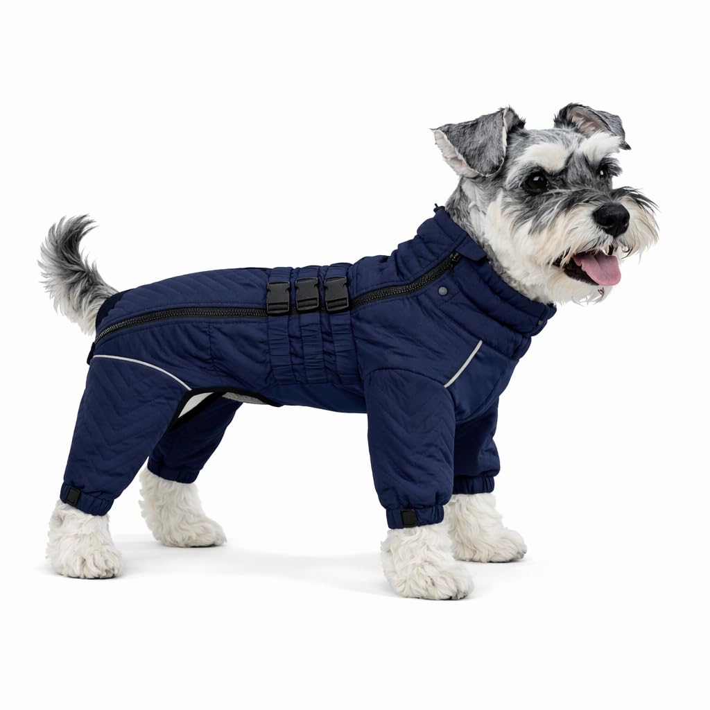 Abrigo cálido para perro, chaleco de doble capa, 4 patas cubiertas, resistente al viento, impermeable, reflectante, chaleco cálido para perro, patinaje al aire libre, disfraz para perros pequeños,