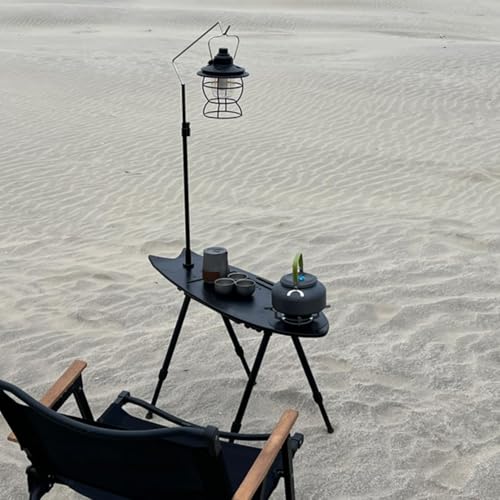 Table de camping pliable en bois léger et réglable pour extérieur - 4