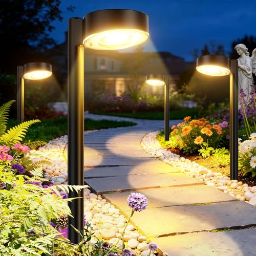 ELECLINK 12 Pack Solar Pathway Lights Outdoor, Solar Powered Landscape Path Light with Bigger LED Lens, Brighter Up to 12 Hrs Waterproof Outdoor Solar Light for Yard Garden Walkway Driveway Sidewalk