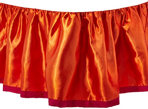 Bacati - Tangerine Orange & Fuchsia Twin Bed Skirt