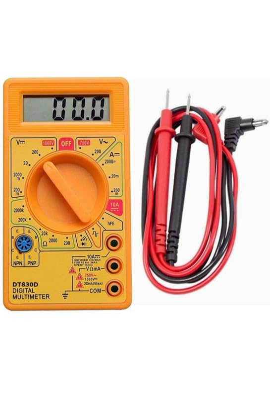 Digital Multimeter 830D Multipurpose Electric Meter with LCD Display AC DC Voltage Current Resistance Diode Tester Black and Red-image-45
